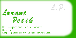 lorant petik business card