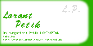 lorant petik business card